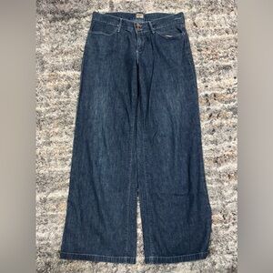 Anthropologie Gold Sign Wide Leg Denim